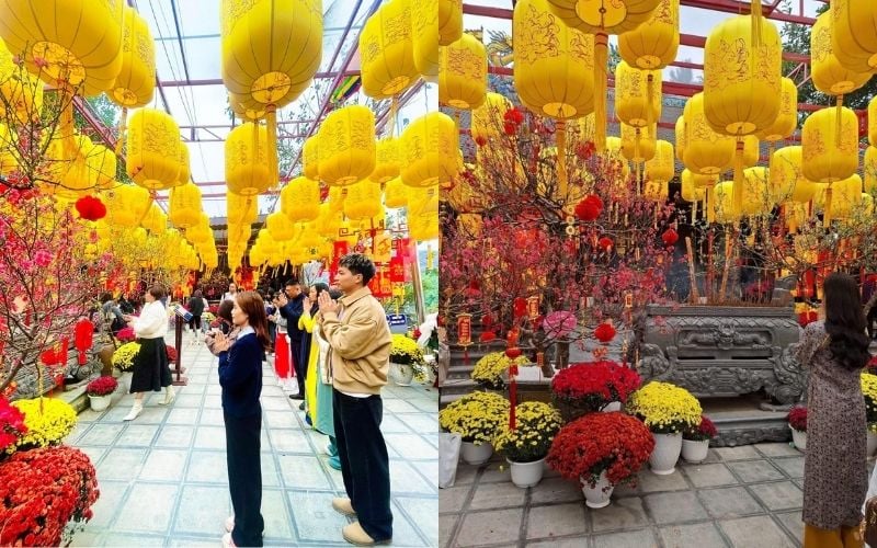 Nhiều người đến đền Ứng Thiên để cầu tài lộc, bình an và sự nghiệp thuận lợi